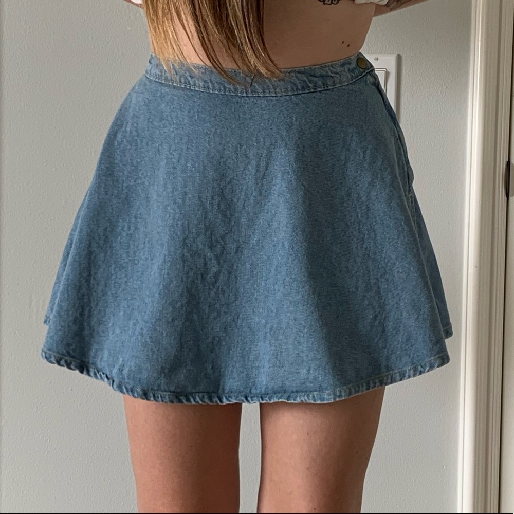 American Apparel Medium Wash Denim Circle Skirt